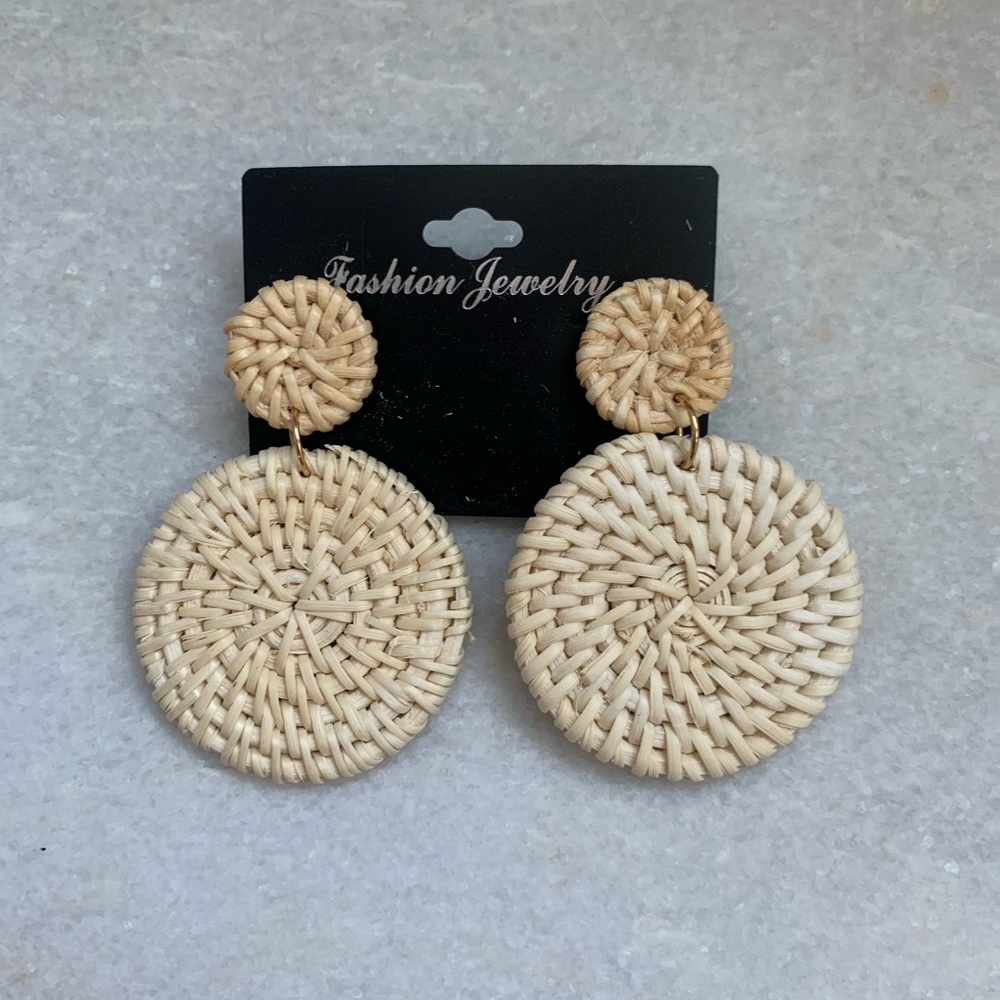 New wicker statement earrings